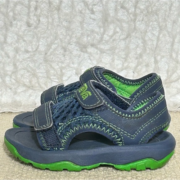Teva Toddler Kids Blue Psychone XLT Hook/Loop Closure Sport Sandal Shoes SZ US 4 - Picture 2 of 9